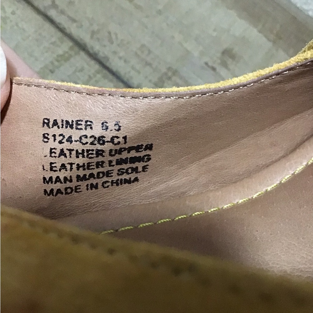Miz Mooz Rainer gold leather wood platform shoe.EUC - Picture 6 of 6